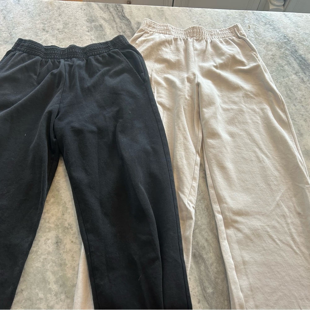 Two (2) Zara Black and Cream Joggers